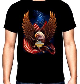 Harley Davidson, eagle, american flag, men's  t-shirt, 100% cotton, S to 5XL